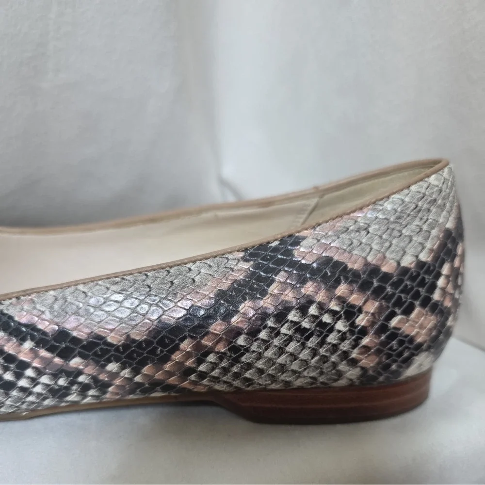 Cole Haan Snake Print Slingback Block Heel Pointed Toe Shoes Sz 9.5